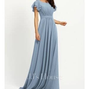 JJs House Dusty Blue Bridesmaids Dress
